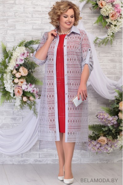 Комплект плательный Ninele 5805 серо-голубой+красный