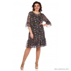 Комплект плательный Lady Style Classic 1566/21 темно-синий "цветы" Комплект плательный Lady Style Classic 1566/21 темно-синий "цветы"