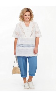 Комплект с капри Pretty 896 Белый с голубым