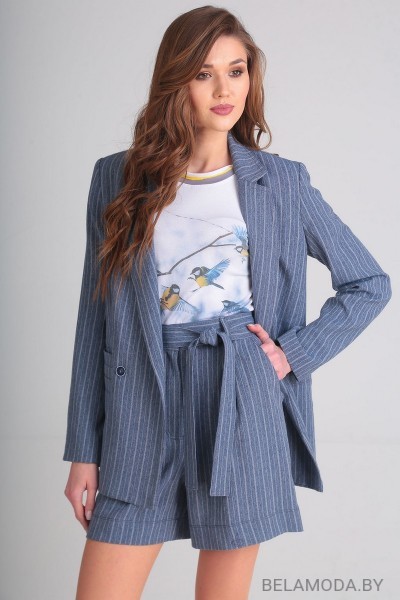 Комплект с шортами SandyNa 13571 синие тона