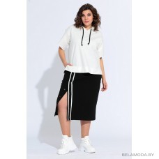 Комплект юбочный BegiModa 3008 молочный с черным