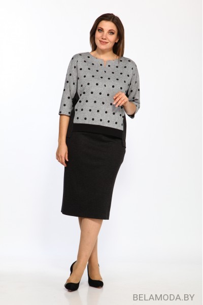 Комплект юбочный Lady Style Classic 1374/4 Черный с серым
