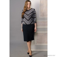 Комплект юбочный Lady Style Classic 1481 серый с синим Комплект юбочный Lady Style Classic 1481 серый с синим