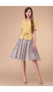 Комплект юбочный Verita Moda 1177 голубой с желтым