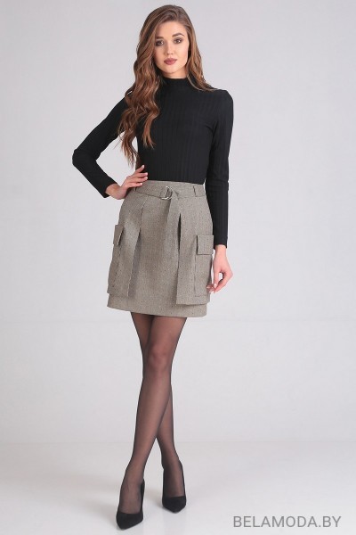 Комплект юбочный Denissa Fashion 1200 серый с черным