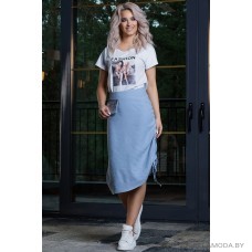 Комплект юбочный DilanaVIP 1360 голубой с белым Комплект юбочный DilanaVIP 1360 голубой с белым