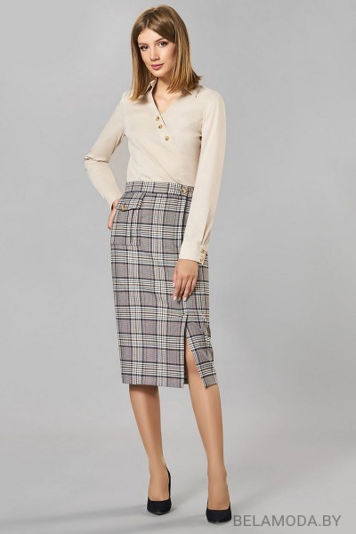 Комплект юбочный Denissa Fashion 1253 бежевые тона