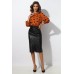 Комплект юбочный Миа Мода 1210-12 терракотовый в черный горошек + черный.