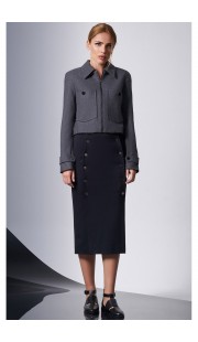 Комплект юбочный DiLiaFashion 0150-1 серо-синие тона