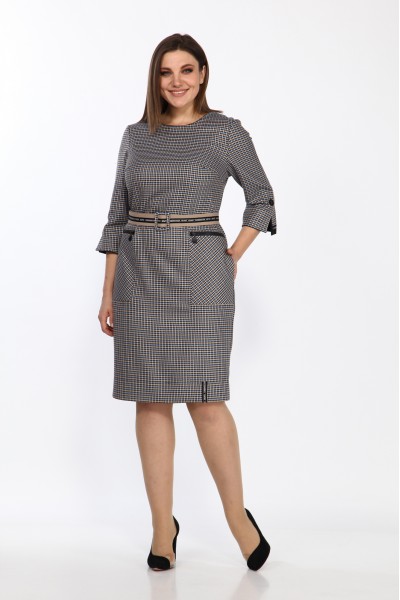 Платье Lady Style Classic 2364 Голубой с бежевым