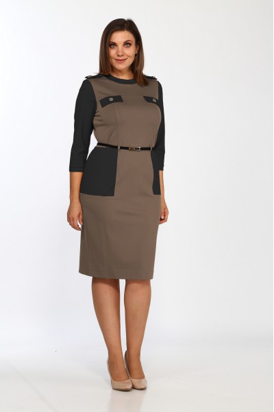 Платье Lady Style Classic 1750/4 Кофейный с черным
