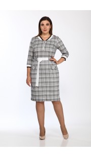 Платье Lady Style Classic 2357/1 Серый с желтым "Клетка"