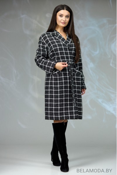 Пальто Angelina & Co 607 чёрно-белый