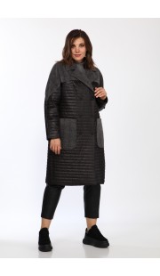 Пальто Lady Style Classic 2327 Черный с серым