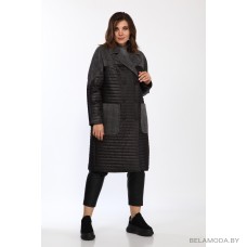 Пальто Lady Style Classic 2327 Черный с серым
