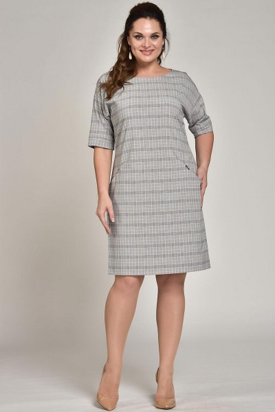 Платье Lady Style Classic 926 серо-розовые тона