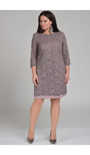 Платье Lady Style Classic 1493 серый с розовым