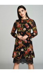 Платье Svetlana Style 1157 "черный с цветами"
