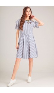 Платье Denissa Fashion 1139 сине-белый