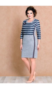 Платье Mira Fashion 4481 серый+синий
