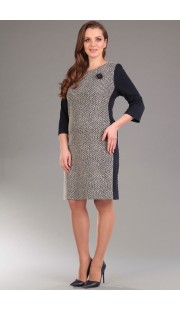 Платье Lady Style Classic 1297 черный с бежевым