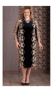 Платье Aira Style 655 черный с золотом