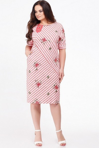 Платье Erika Style 638-1 коралловые тона