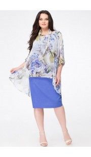Платье Erika Style 622 голубой-василек