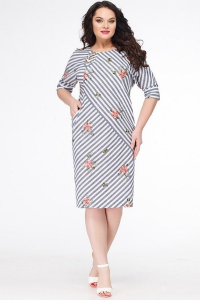 Платье Erika Style 638 синие тона