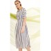 Платье DiLiaFashion 0215 синий с белым и желтым
