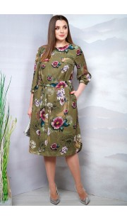 Платье Olegran 671 хаки