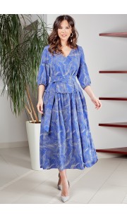 Платье Teffi style 1496 синие тона