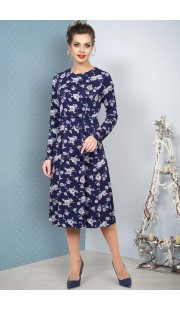 Платье Alani 1057 синий с цветами