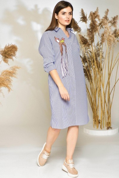 Платье Elady 3175 голубой с белым