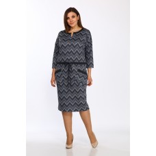 Платье Lady Style Classic 1673/2 Синий с серым
