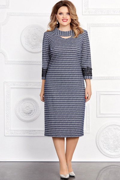 Платье Mira Fashion 4554-2 серо-синие тона