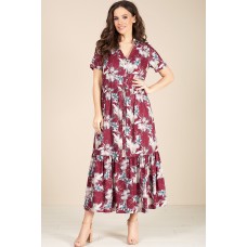 Платье Teffi style 1412 бордовые тона Платье Teffi style 1412 бордовые тона