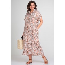 Платье Michel Chic 993/1 белый + леопардовый принт Платье Michel Chic 993/1 белый + леопардовый принт