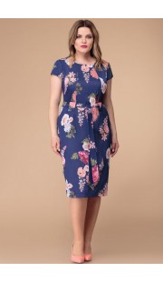 Платье Svetlana Style 1207 синий с цветами