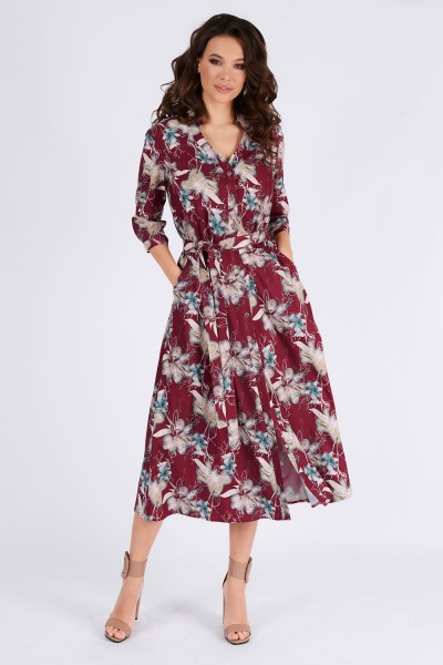 Платье Teffi style 1387 бордовый