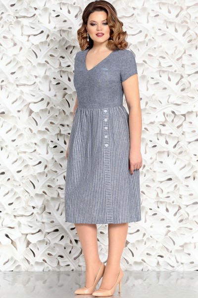 Платье Mira Fashion 4404-3 серо-голубой