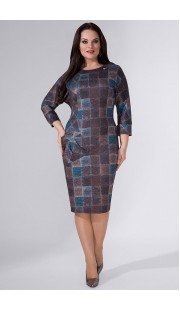 Платье Avanti Erika 889-1 коричневый с бирюзой