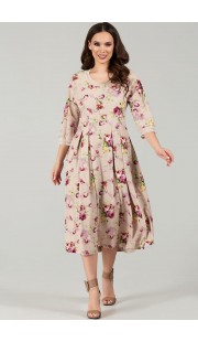 Платье Teffi style 1498 бежевые тона