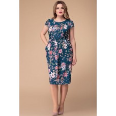 Платье Svetlana Style 1207 зеленый с цветами Платье Svetlana Style 1207 зеленый с цветами