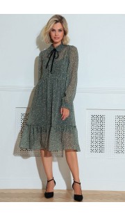 Платье LeNata 11220 зеленый в цветы