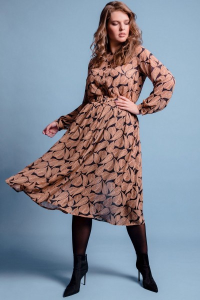 Платье S. Malich 11144-1 пудровый с черным