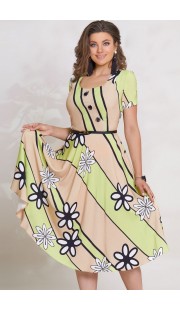 Платье Vittoria Queen 9133/1 бежевый с лаймовым