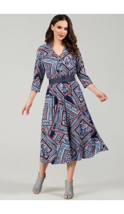 Платье Teffi style 1486 синие тона