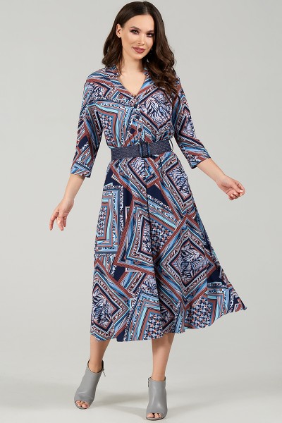 Платье Teffi style 1486 синие тона