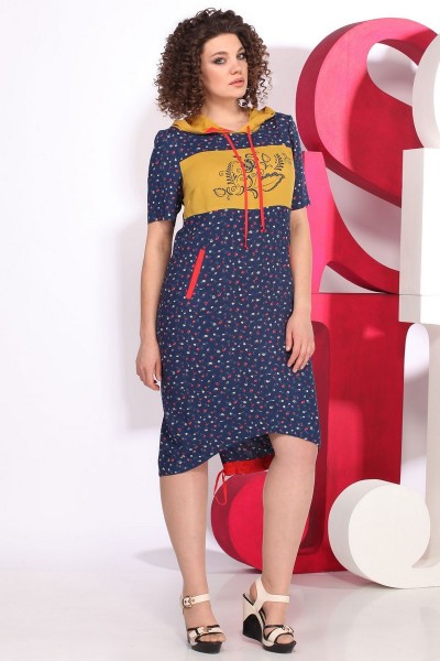Платье Juliet Style D16-2 синие тона